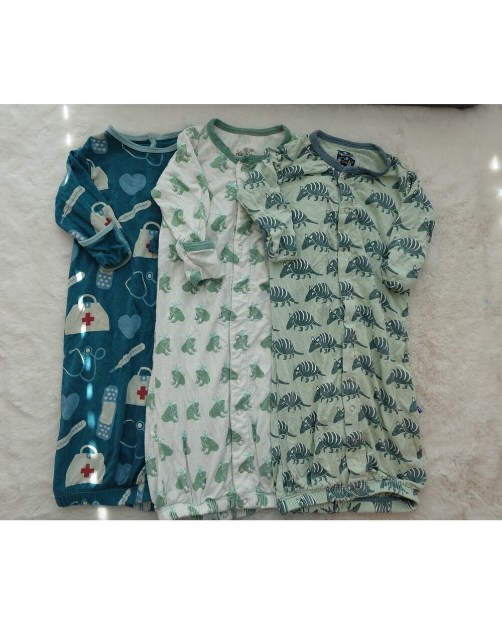 KicKee Pants Baby Gown Bundle 0-6M - Adorable Soft Prints